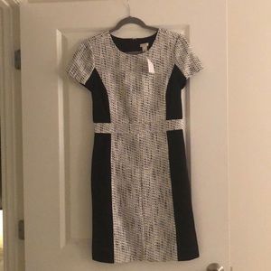 J Crew Black and White Tweed Dress